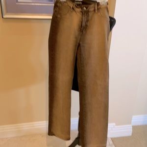 Golden brown stove pipe leg jeans